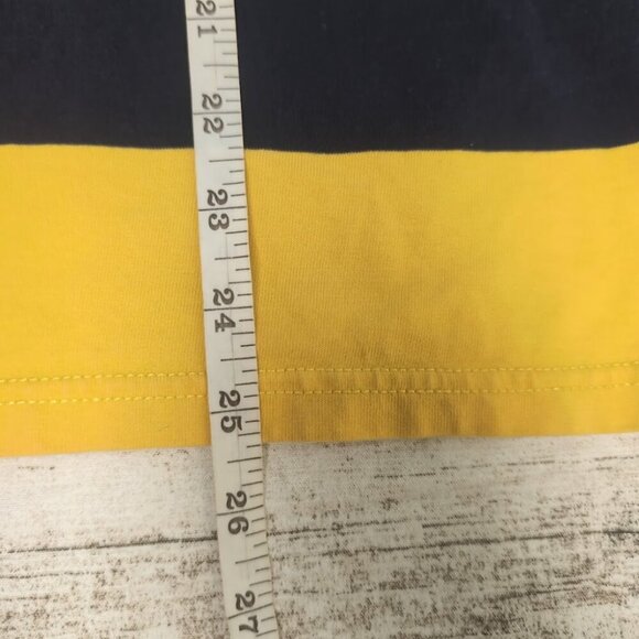 Polo Ralph Lauren Navy Yellow Stripe Rugby Shirt Boys Size XL - Picture 6 of 8